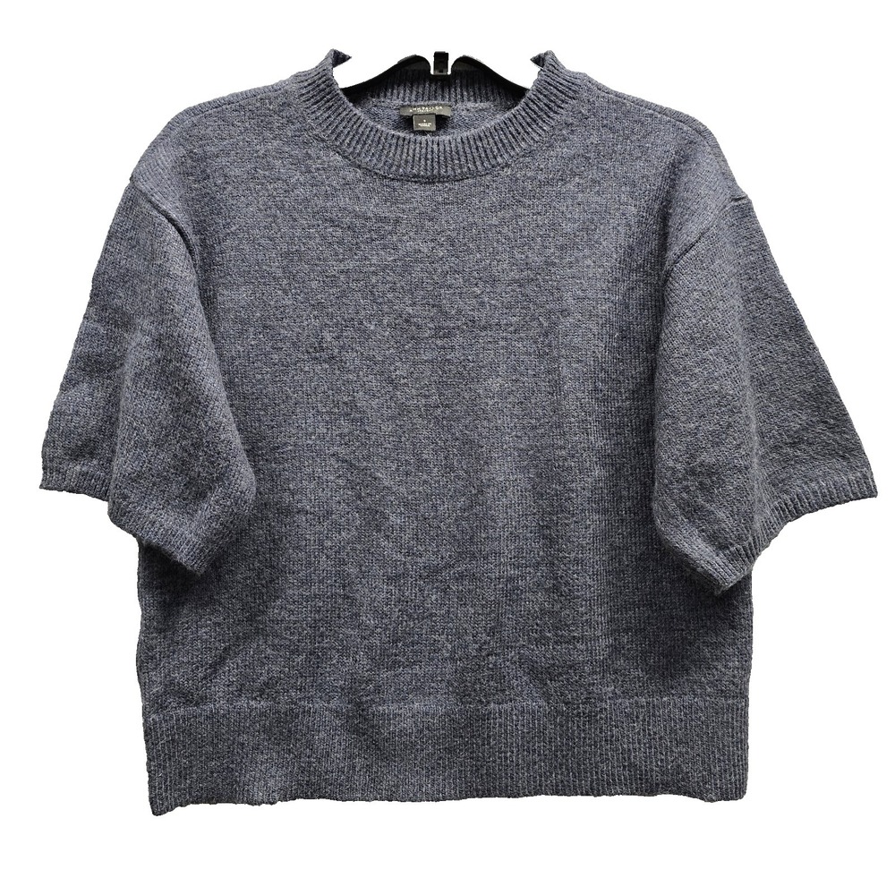 Ann Taylor Factory Women's Small Boxy Knit Sweater Top Gray Cozy Chic Minimalist